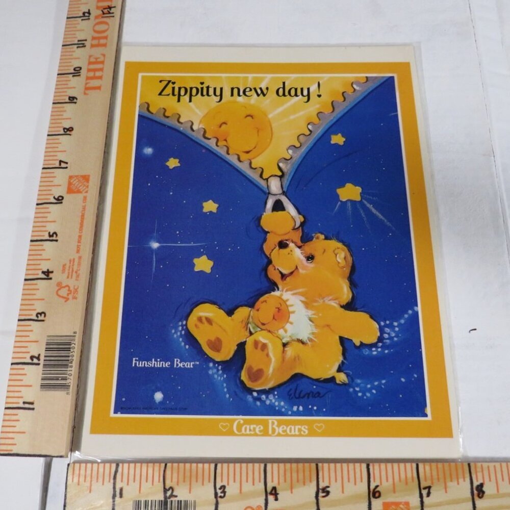 Funshine Bear Care Bear heavy Cardstock LAMINATED hand cut from folder